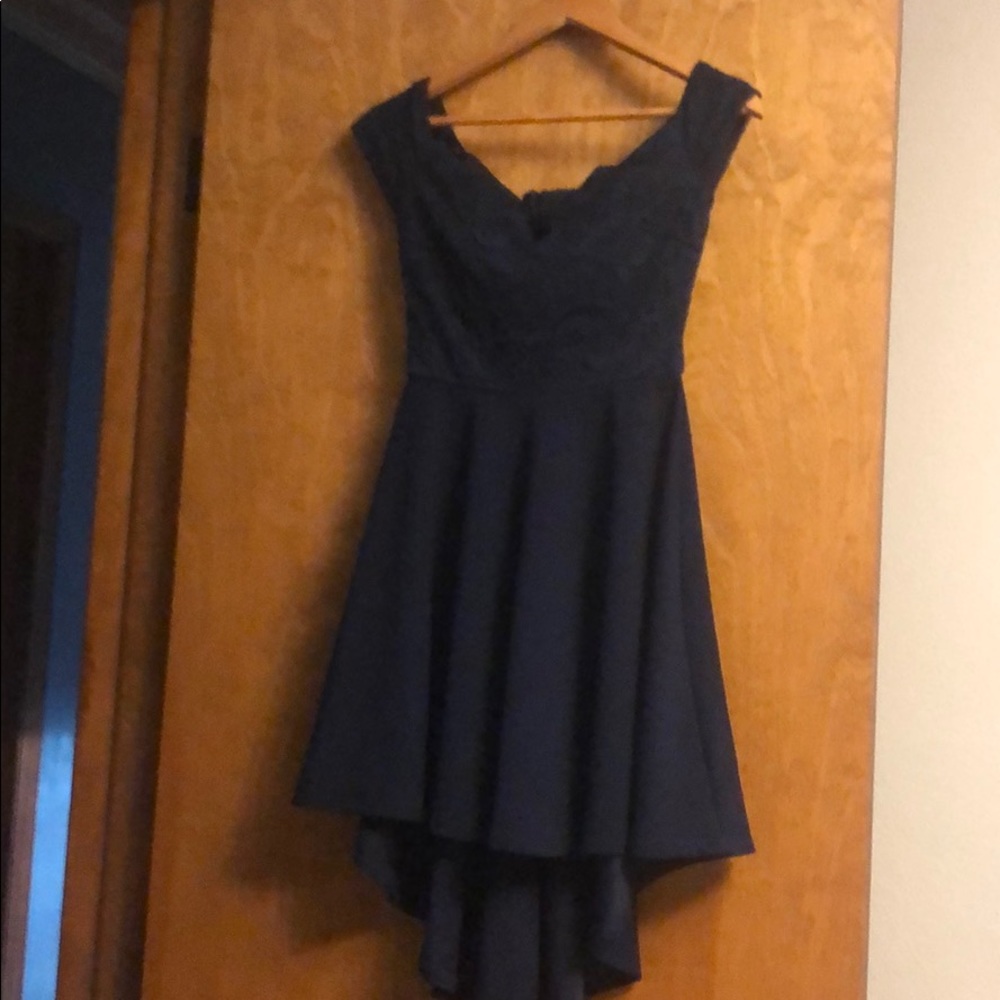 Navy lace top dress
